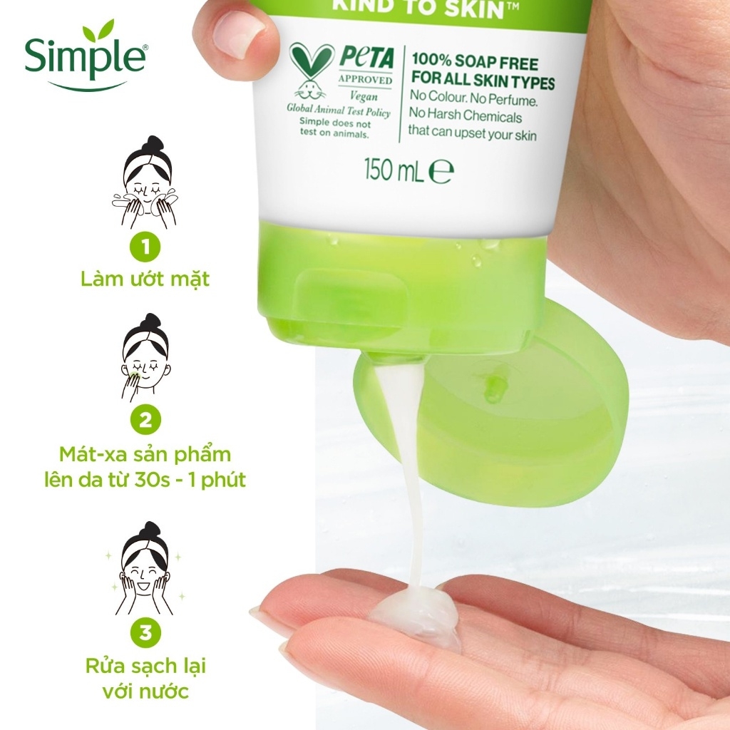 Sữa Rửa Mặt Dưỡng Ẩm Làm Mịn Da Simple Moisturising Facial Wash 150ml