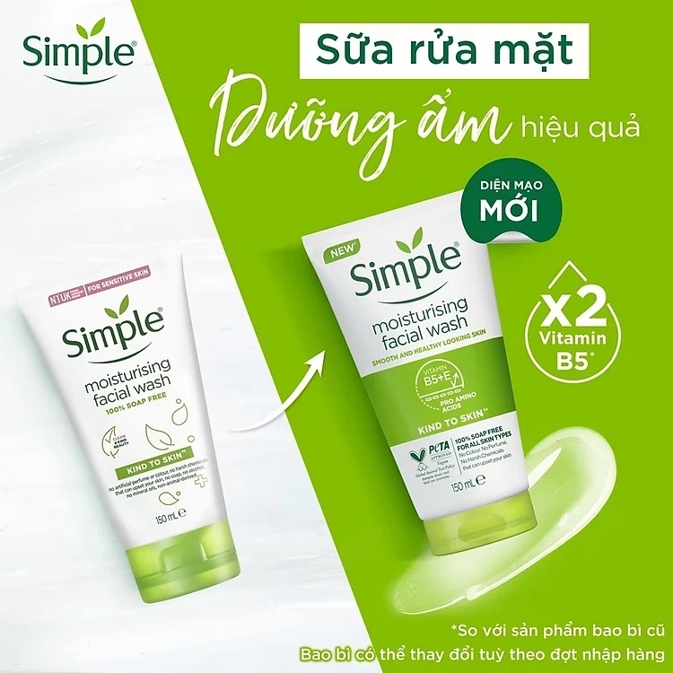 Sữa Rửa Mặt Dưỡng Ẩm Làm Mịn Da Simple Moisturising Facial Wash 150ml