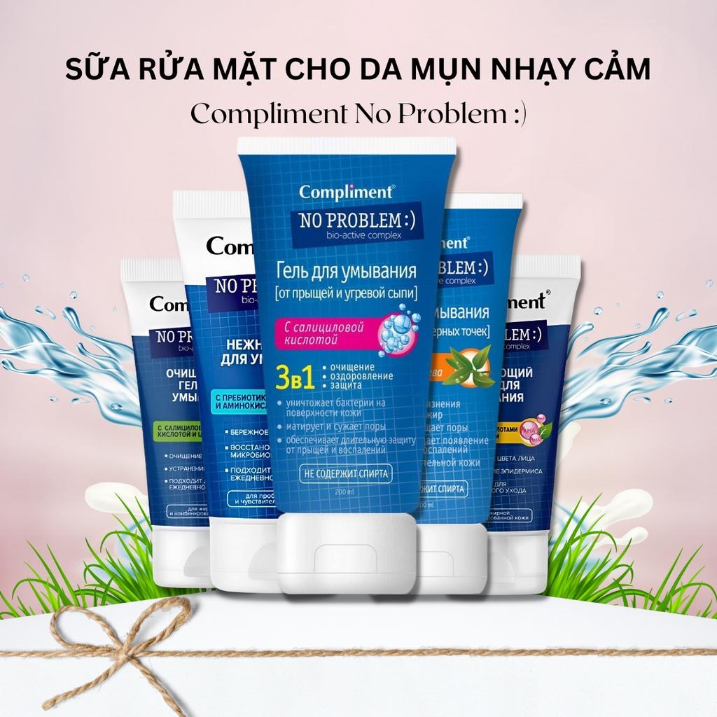 Sữa Rửa Mặt Giảm Mụn Compliment No Problem 200ml