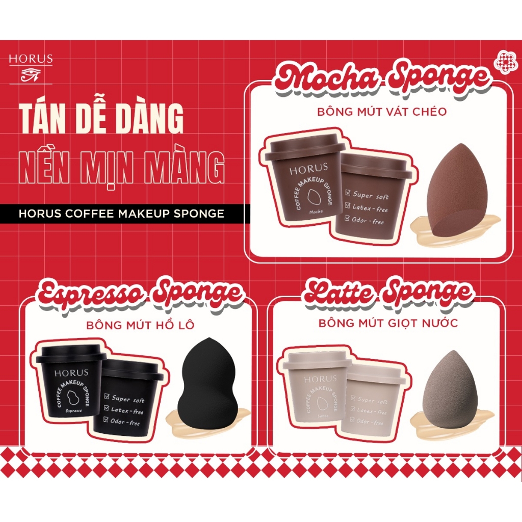 Bông Mút Trang Điểm Horus Coffee Sponge