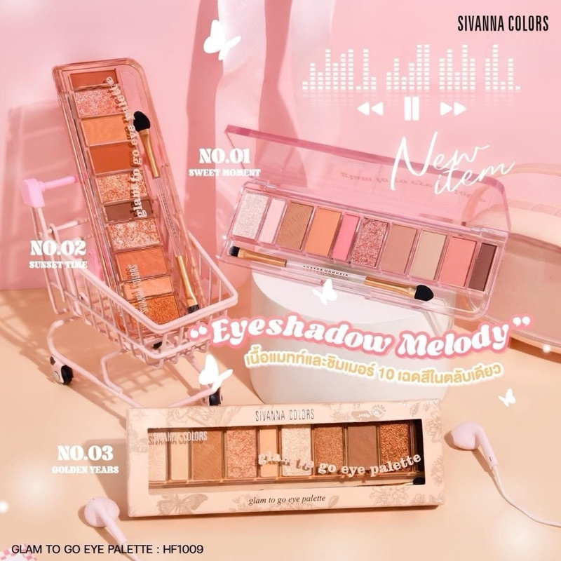 Bảng Phấn Mắt Nhũ Bắt Sáng 10 ô Sivanna Colors HF1009 10.9g