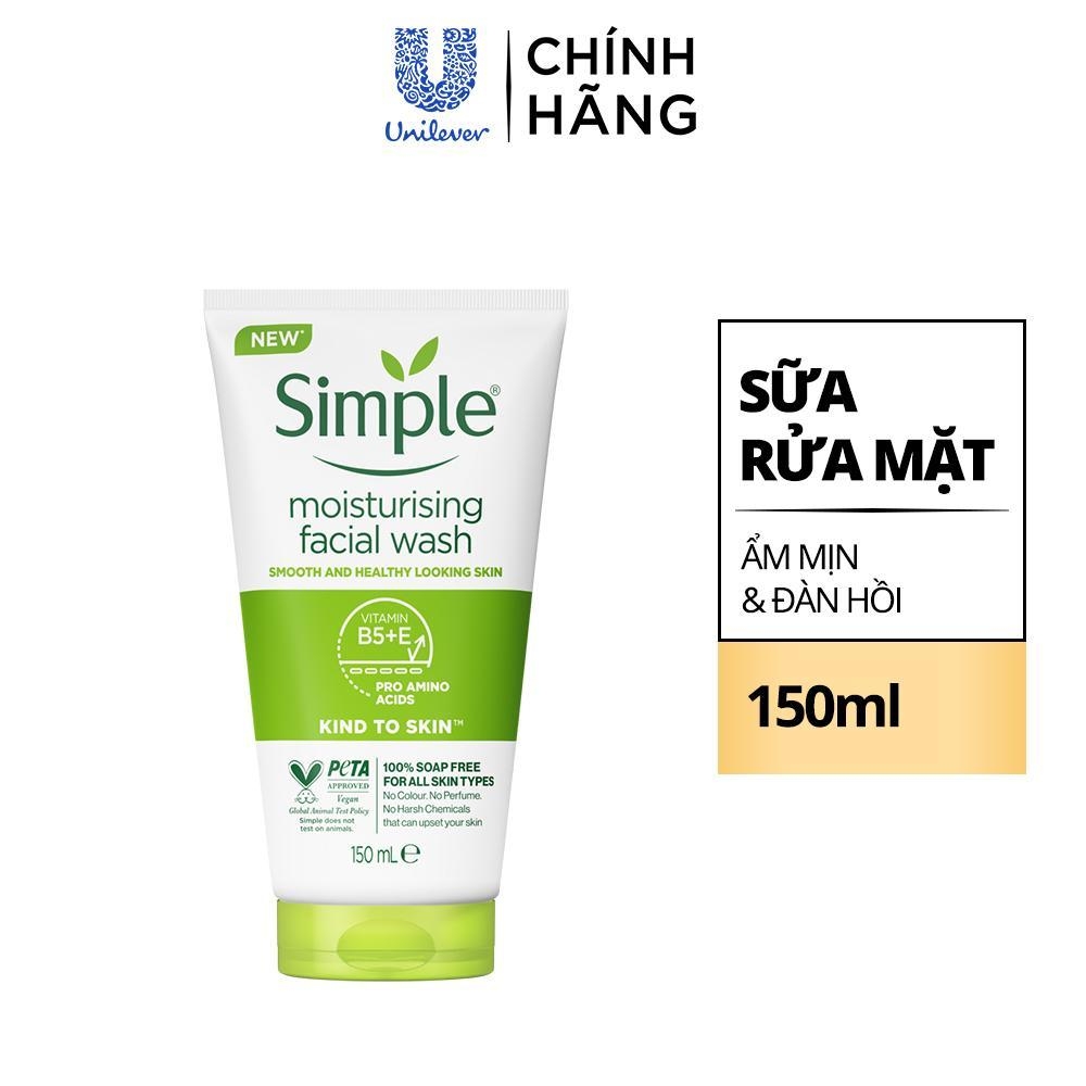 Sữa Rửa Mặt Dưỡng Ẩm Làm Mịn Da Simple Moisturising Facial Wash 150ml