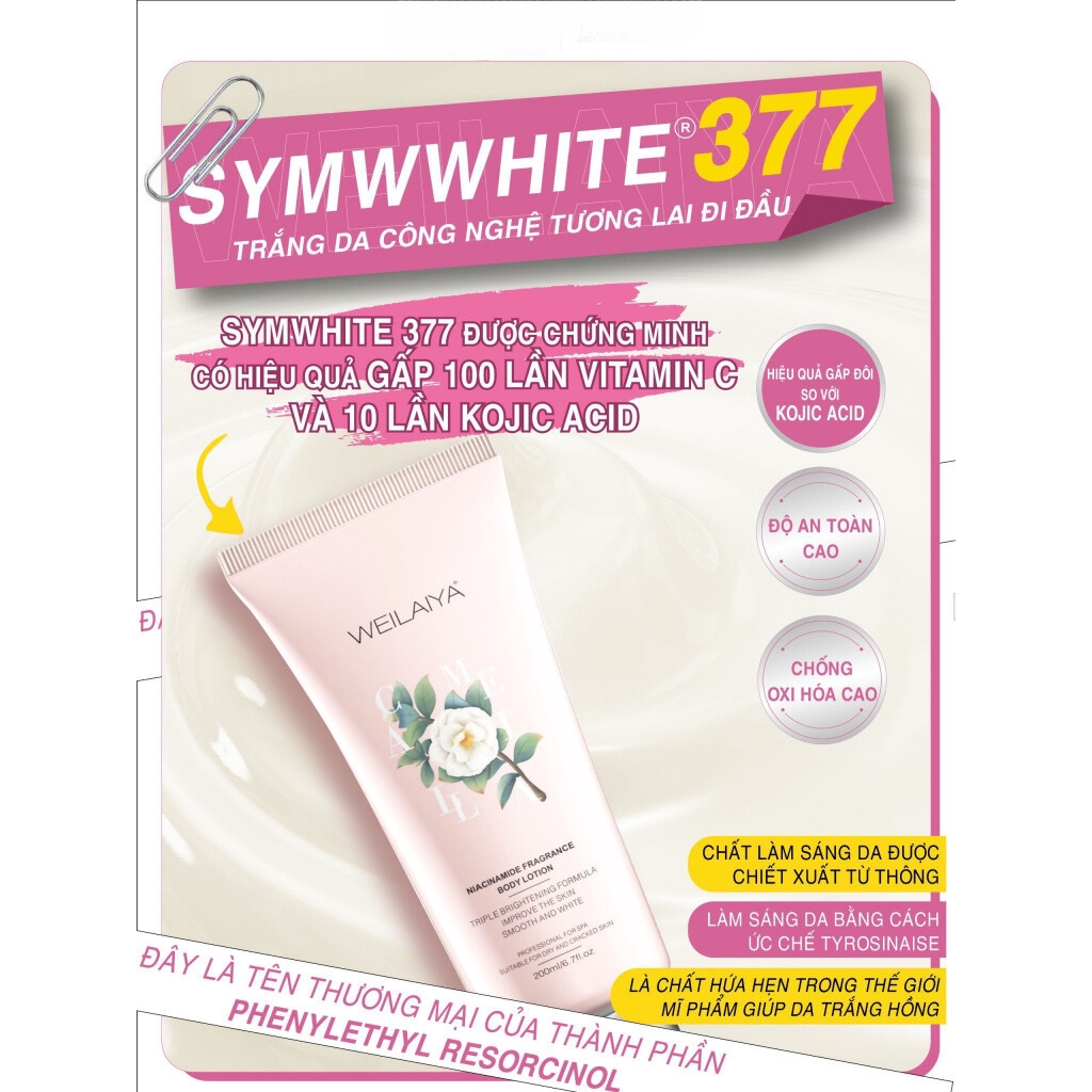 Dưỡng Thể Trắng Da Hoa Trà Weilaiya Niacinamide Fragrance Body Lotion 200ml