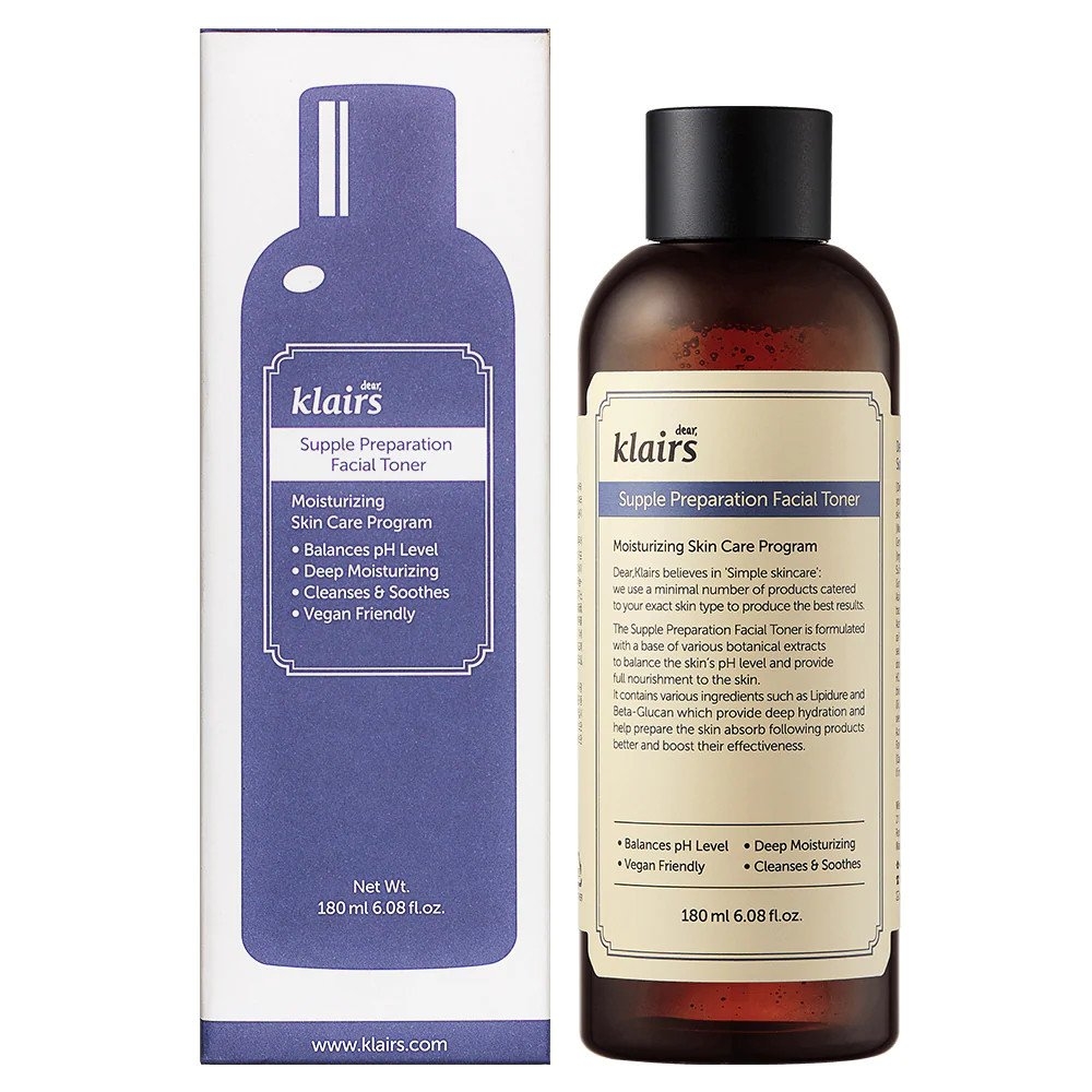 Nước Hoa Hồng Làm Sạch, Dưỡng Ẩm, Se Khít Lỗ Chân Lông Klairs Supple Preparation Facial Toner 180ml