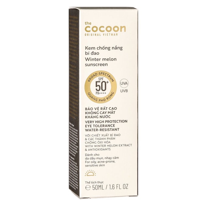 Chống Nắng Cocoon Bí Đao Phổ Rộng Winter Melon Suncreen SPF 50 + PA ++++ 50ml