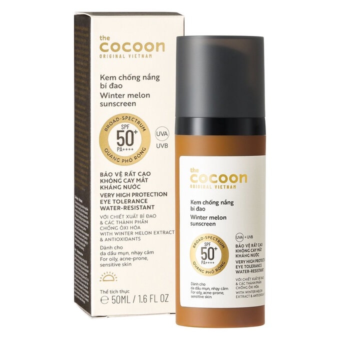 Chống Nắng Cocoon Bí Đao Phổ Rộng Winter Melon Suncreen SPF 50 + PA ++++ 50ml
