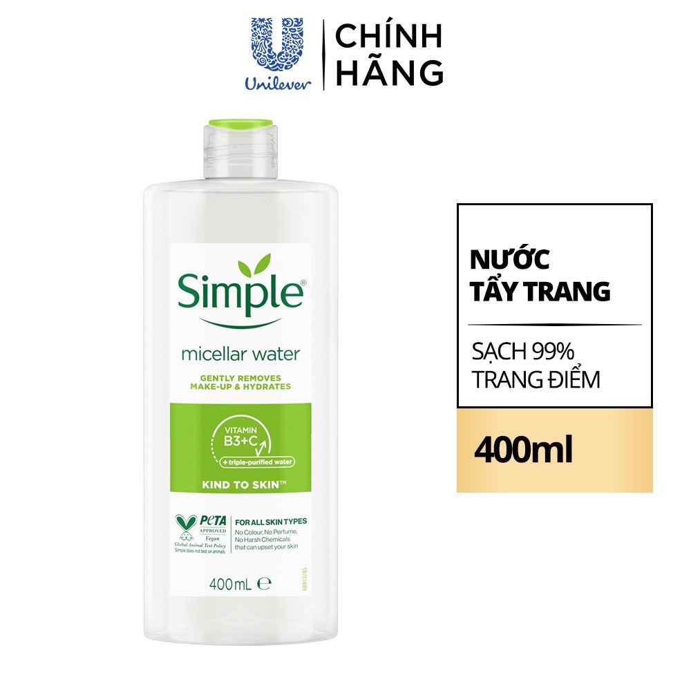 Nước Tẩy Trang Lành Tính Simple Kind To Skin Micellar Cleansing Water 200ml