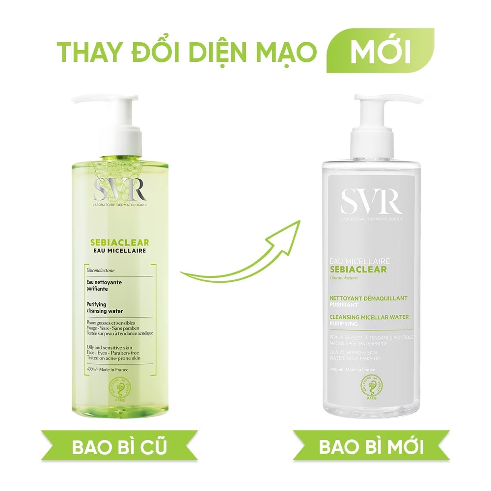 Nước Tẩy Trang Làm Sạch Sâu Loại Bỏ Dầu Nhờn SVR Sebiaclear Eau Micellaire 400ml
