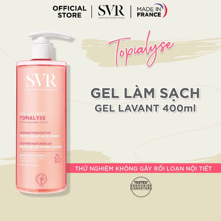 Gel Rửa Mặt SVR Làm Sạch Da Không Chứa Xà Phòng Cho Da Khô Topialyse Gel Lavant 400ml