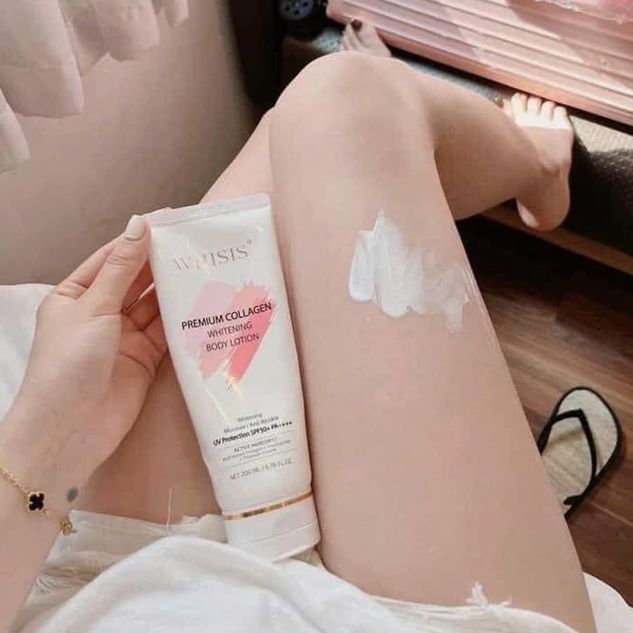 Kem Dưỡng Thể Chống Nắng Whisis Premium Collagen Whitening Body Lotion SPF50+ PA++++ 200ml