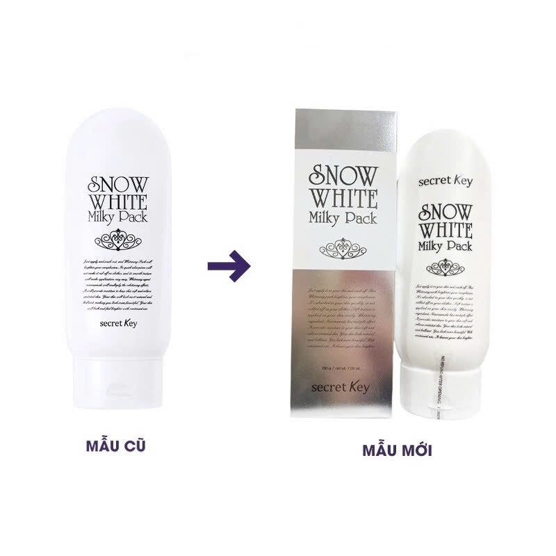Kem Ủ Trắng Da Dành Cho Mặt Và Cơ Thể Secret Key Snow White Milky Pack 200g
