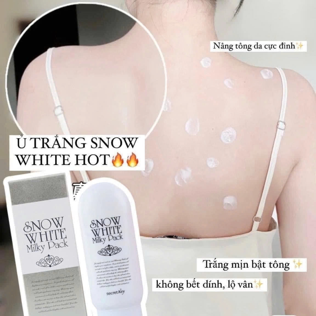 Kem Ủ Trắng Da Dành Cho Mặt Và Cơ Thể Secret Key Snow White Milky Pack 200g