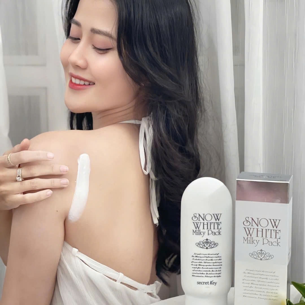 Kem Ủ Trắng Da Dành Cho Mặt Và Cơ Thể Secret Key Snow White Milky Pack 200g