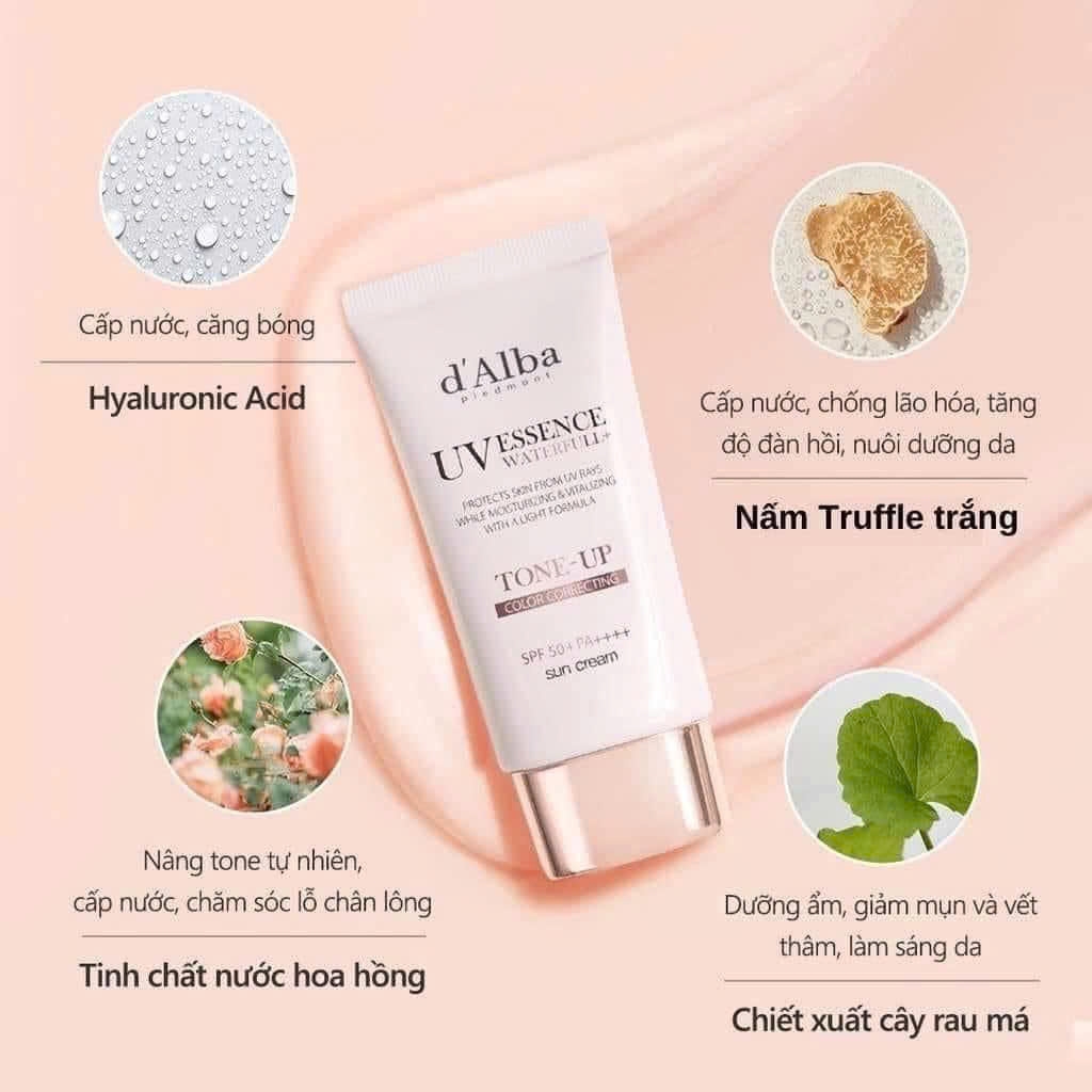 Kem Chống Nắng Nâng Tone D'Alba Waterfull TONE UP Sun Cream SPF50+ PA++++ 50ml