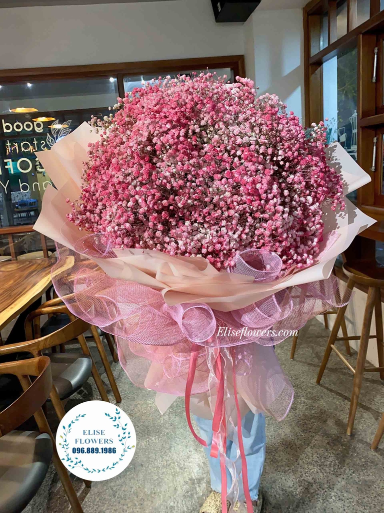 Bó hoa baby hồng siêu khổng lồ tặng bạn gái | Bó hoa baby hồng đẹp