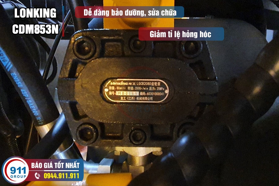 Máy xúc lật bánh lốp Lonking gầu 3m3 Model: CDM853N