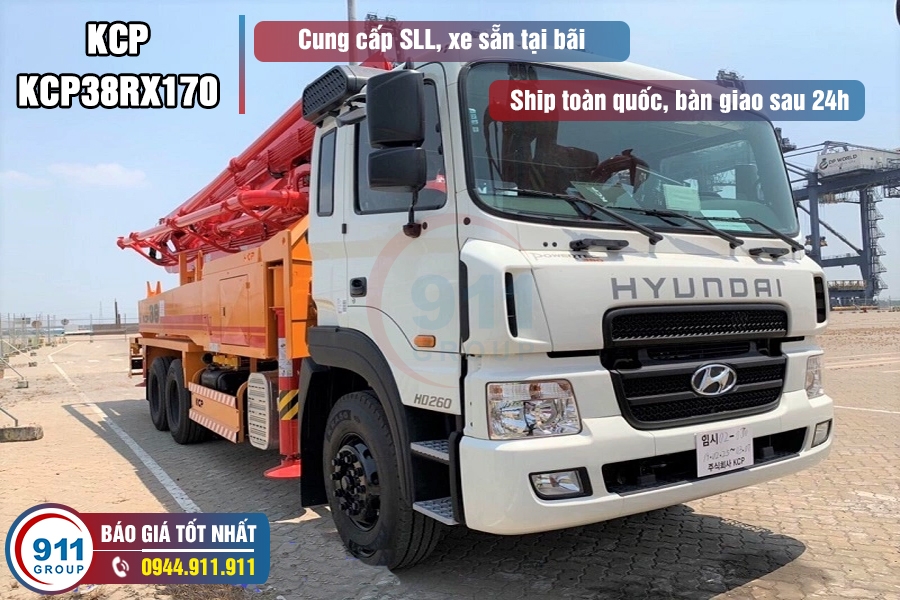 Bơm cần KCP 38M 4 đốt - KCP38RX170 xe cơ sở Hyundai HD260