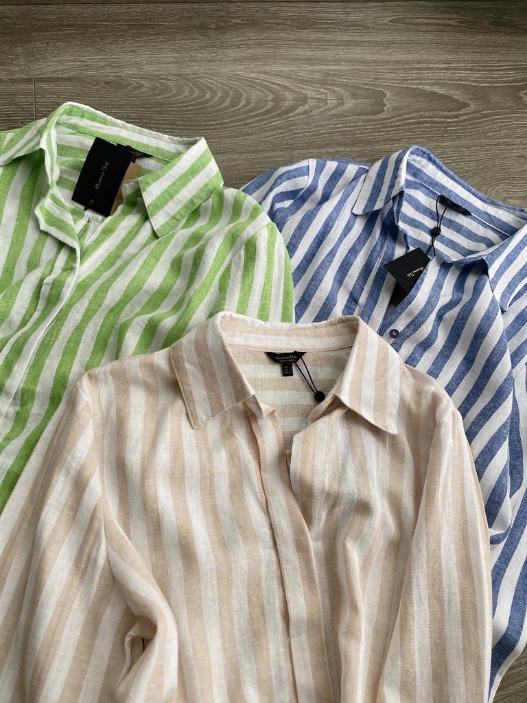 ÁO SƠ MI VẢI LANH KẺ SỌC