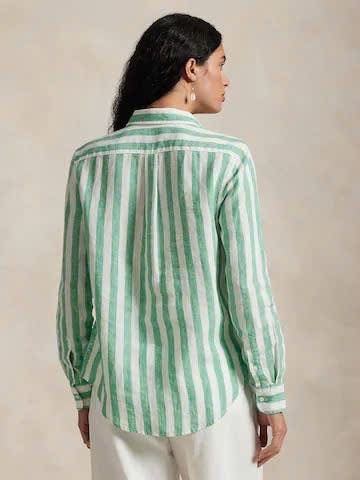 ÁO SƠ MI VẢI LANH KẺ SỌC