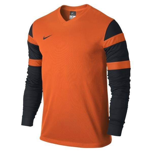 Quần áo bóng đá dài tay không logo NIKE TROPHY cam 2015