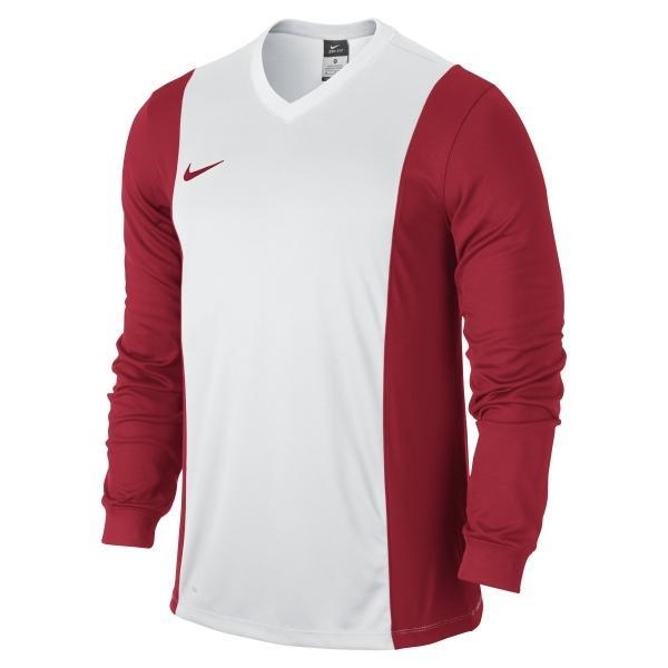 Quần áo bóng đá dài tay không logo NIKE PARK trắng mận 2015