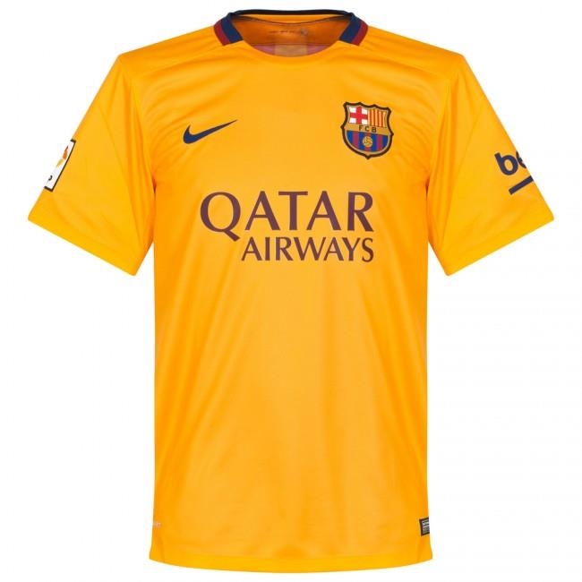 Quần áo bóng đá Barca vàng sân khách mùa giải 2015 2016