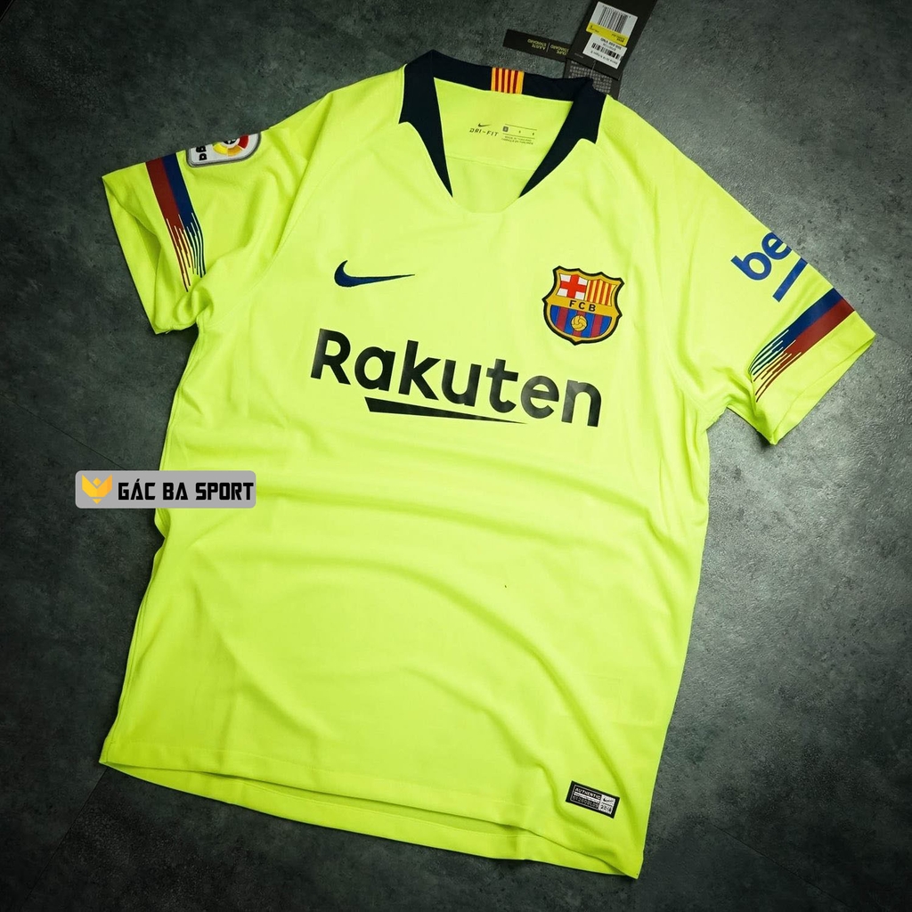 Quần áo bóng đá Barca sân khách 2018/19 xanh chuối