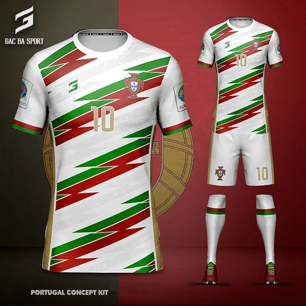 Quần áo bóng đá thiết kế Bồ Đào Nha Euro 2021