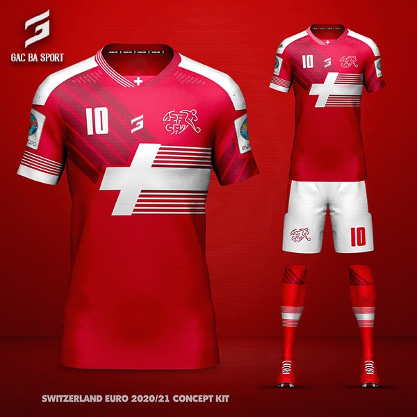Quần áo bóng đá thiết kế Thụy Sĩ  Euro 2021