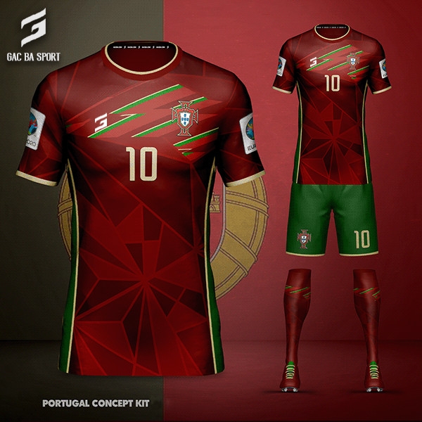 Quần áo bóng đá thiết kế Bồ Đào Nha Euro 2021