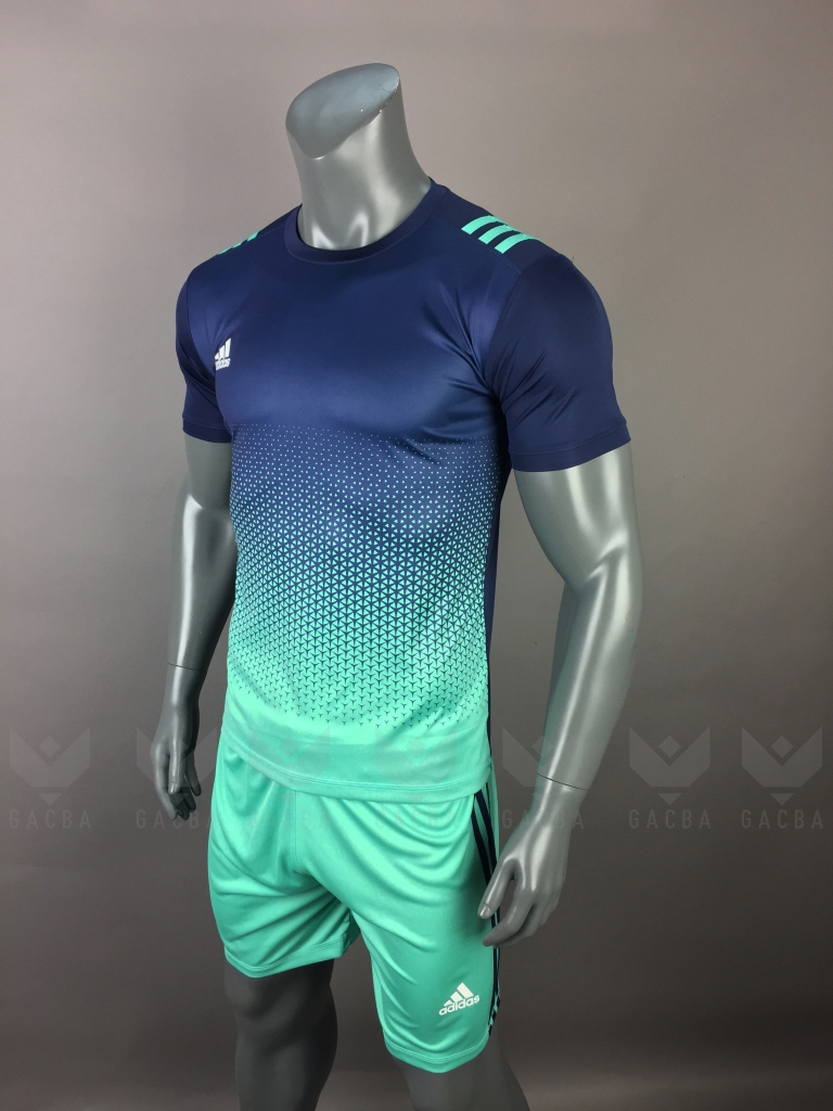 Áo bóng đá không logo Adidas AB xanh ngọc