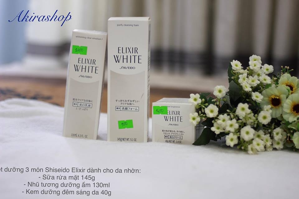 Bộ dưỡng da SHISEIDO ELIXIR WHITE cho da nhờn