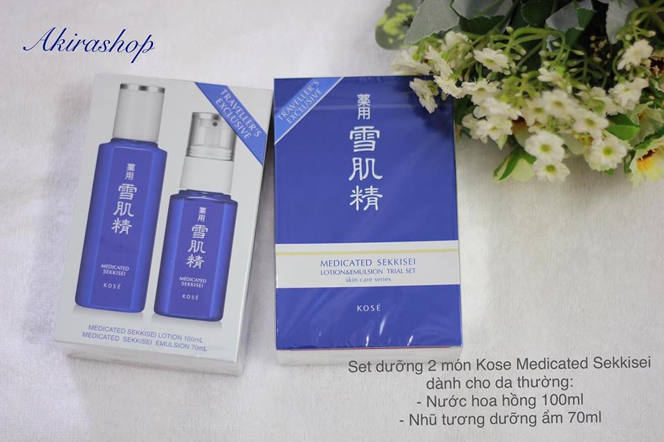 Set travel dưỡng da Kose Medicated Sekkisei 2 món