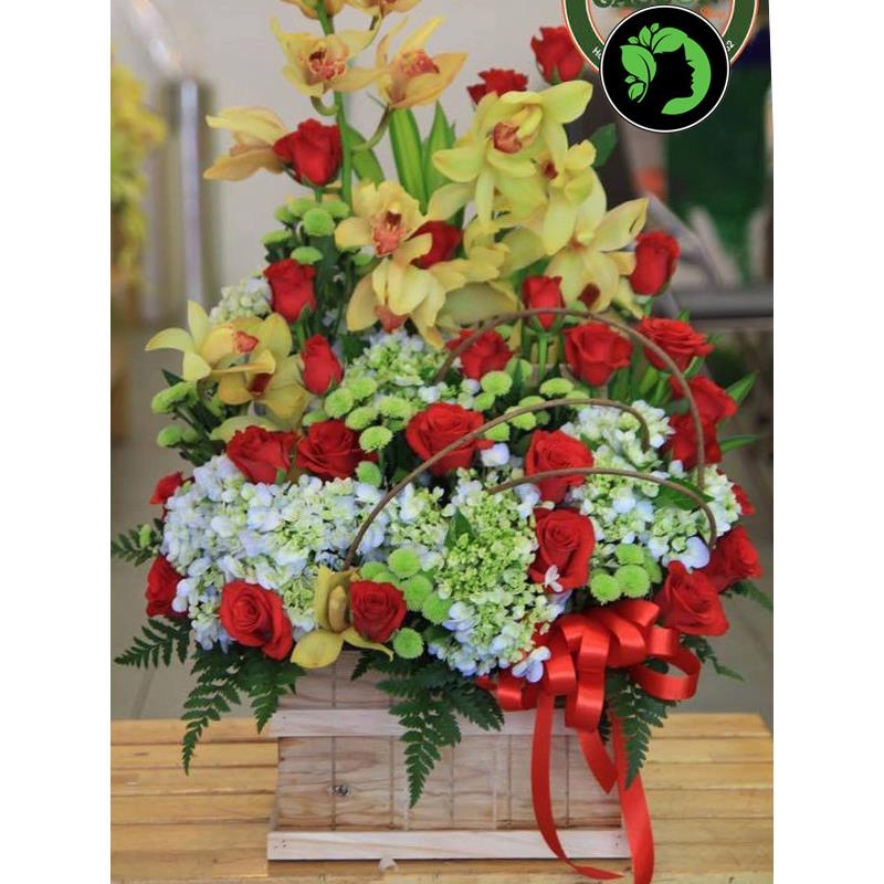 Hoa giỏ giá rẻ DHCM30