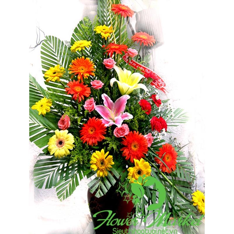 Bình hoa tươi chúc mừng HKT199