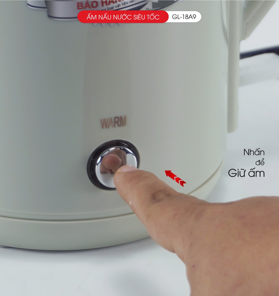 Ấm siêu tốc giữ ấm 18A9 - 2 Lít - Bảo hành 2 năm