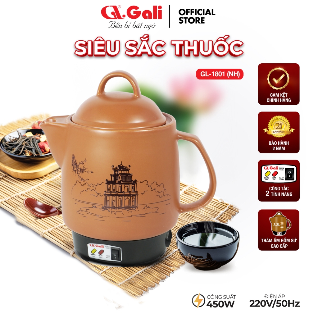 Siêu sắc thuốc 1801 NH -  3.3L - Bảo hành 2 năm