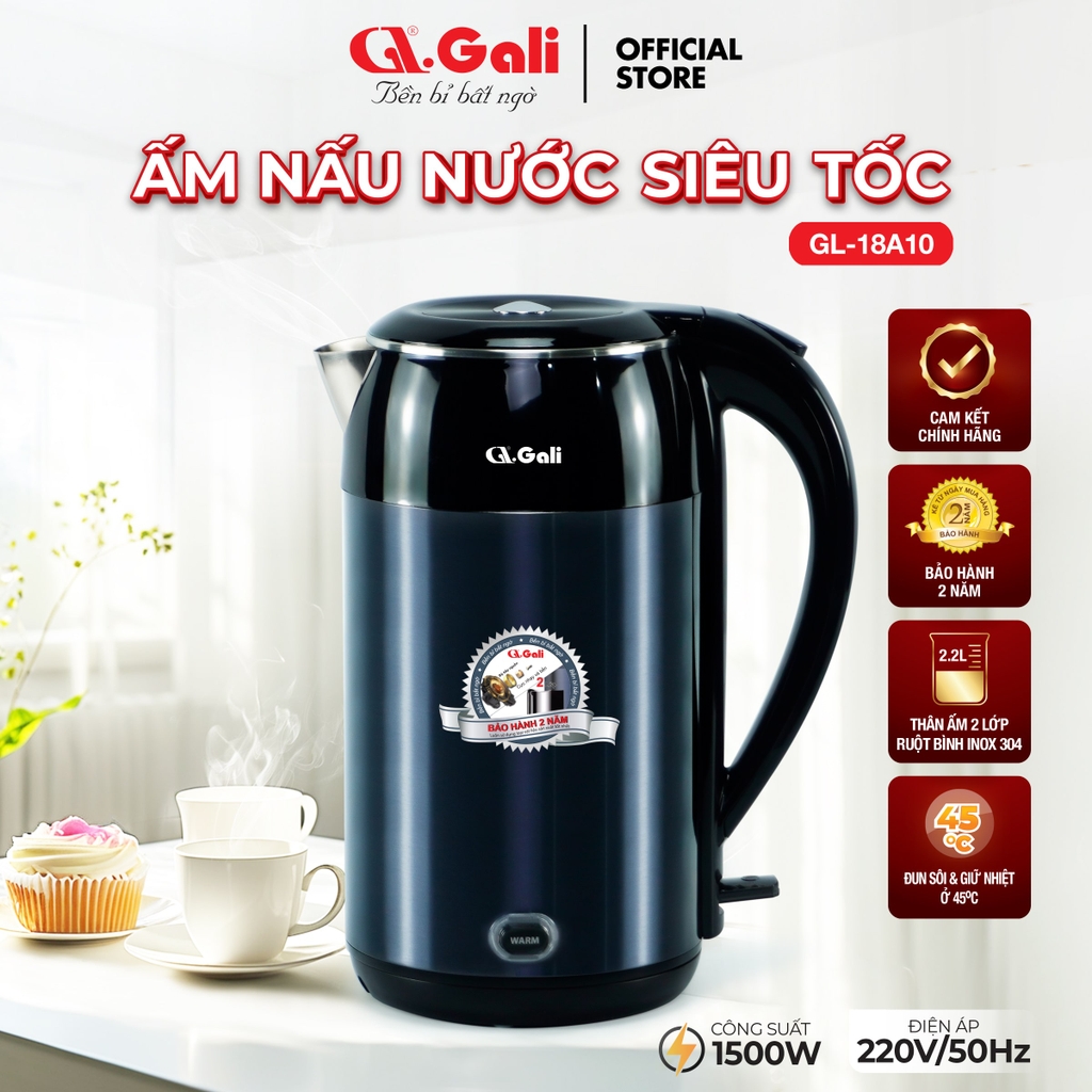 Ấm siêu tốc giữ ấm 18A10 - 2.2 Lít - Bảo hành 2 năm