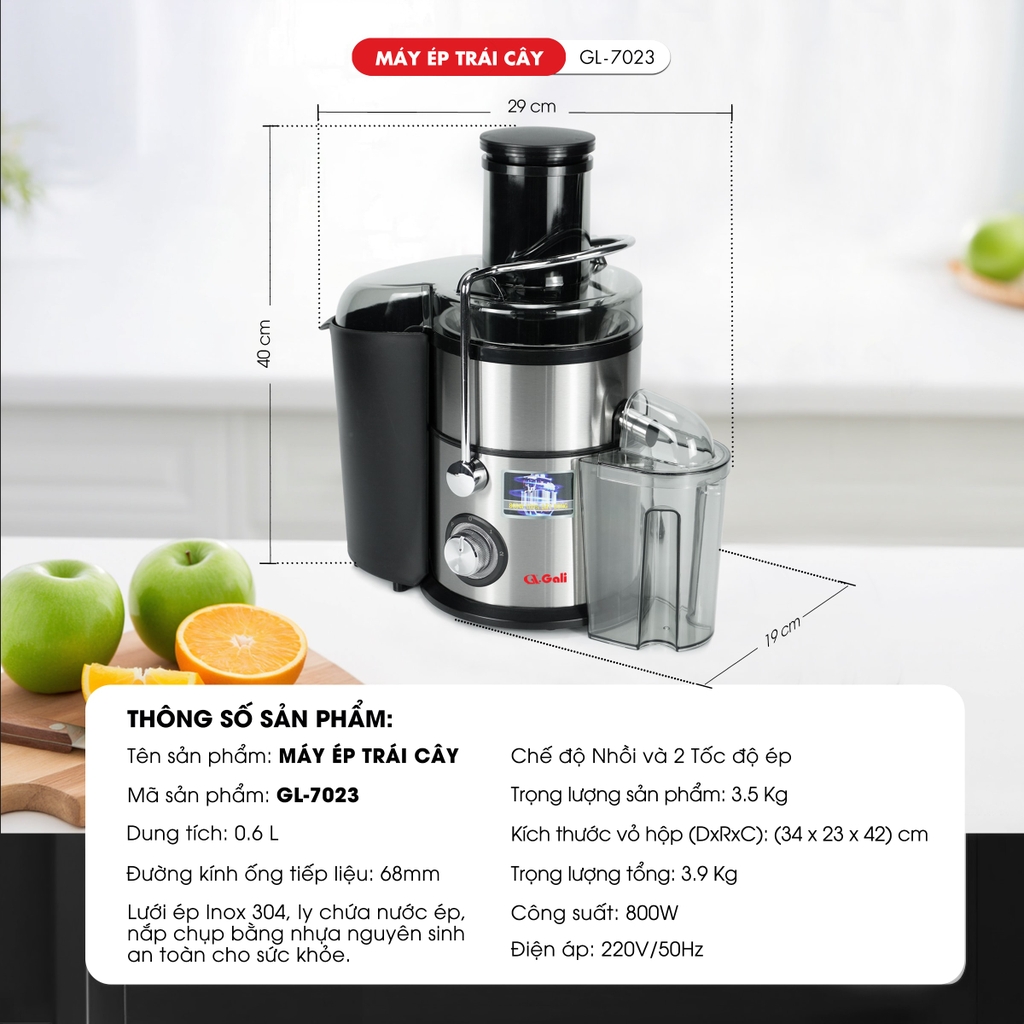 Máy ép trái cây 7023 - Công suất 800W -  Bảo hành 1 năm