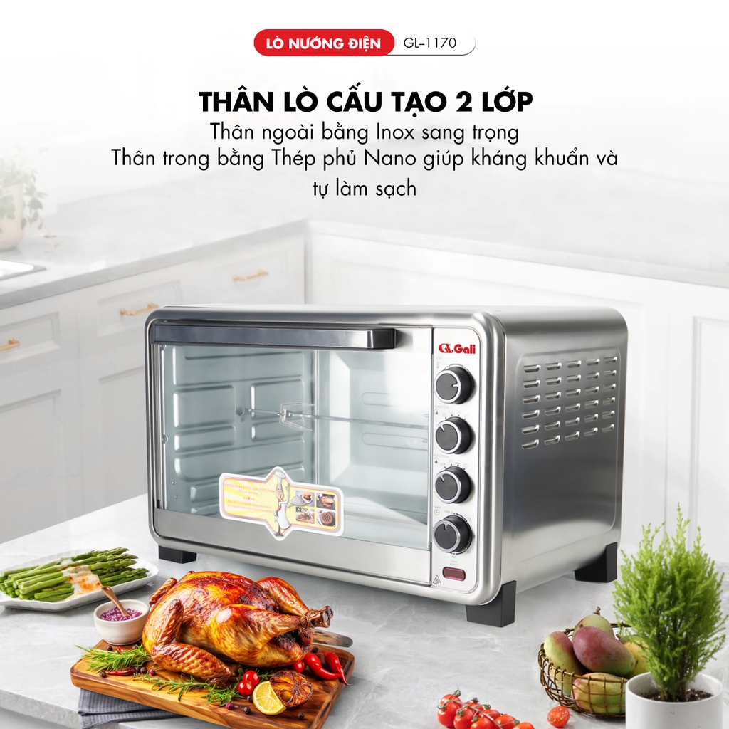 Lò nướng điện 1170 - 70 Lít - Bảo hành 1 năm