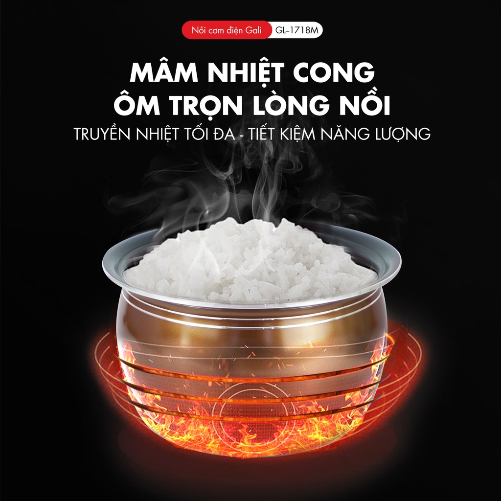 Nồi cơm điện 1718M - 1.8 Lít - Bảo hành 2 năm