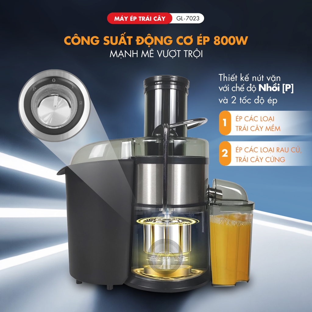 Máy ép trái cây 7023 - Công suất 800W -  Bảo hành 1 năm