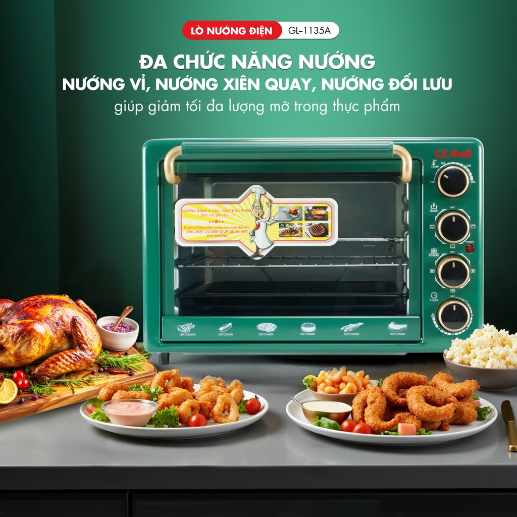 Lò nướng thùng 1135A - 35 Lít - Bảo hành 1 năm