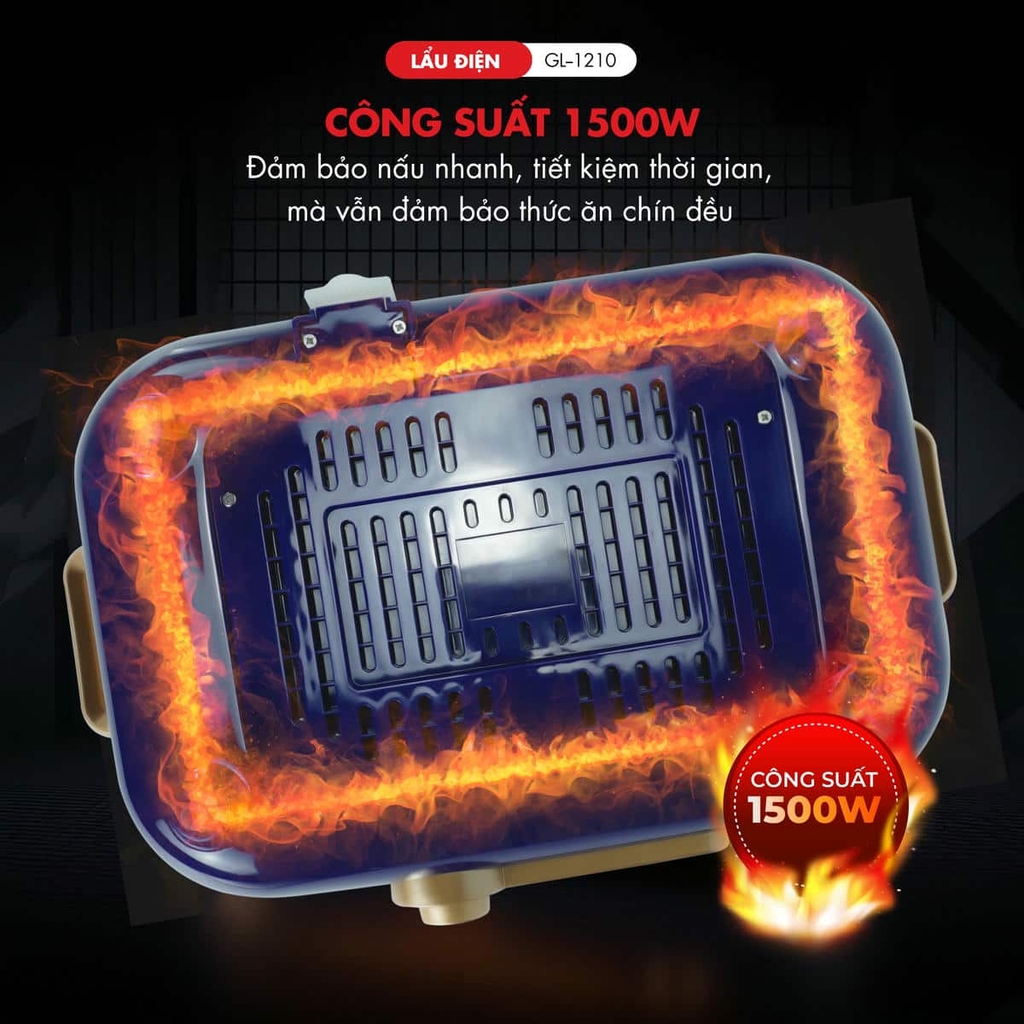 Lẩu điện 1210 - 4 Lít - Bảo hành 1 năm