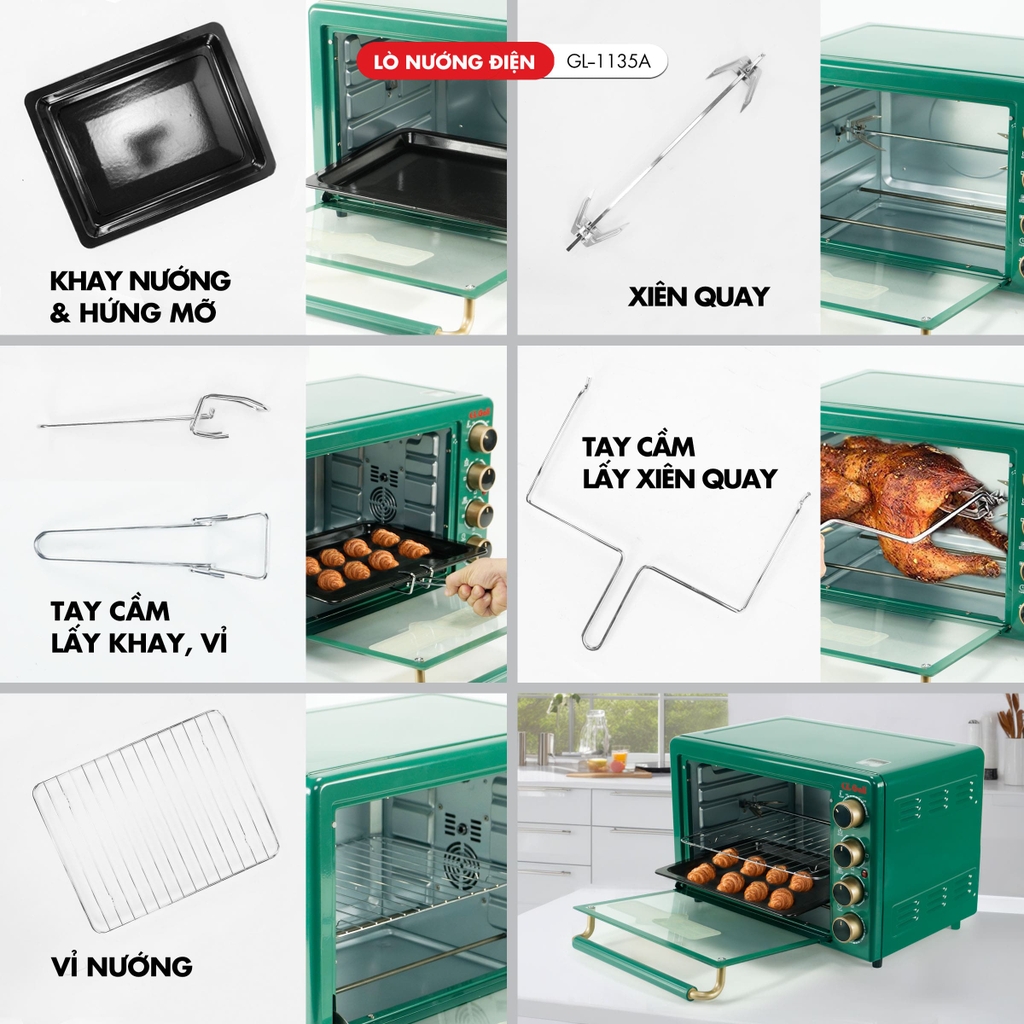 Lò nướng thùng 1135A - 35 Lít - Bảo hành 1 năm