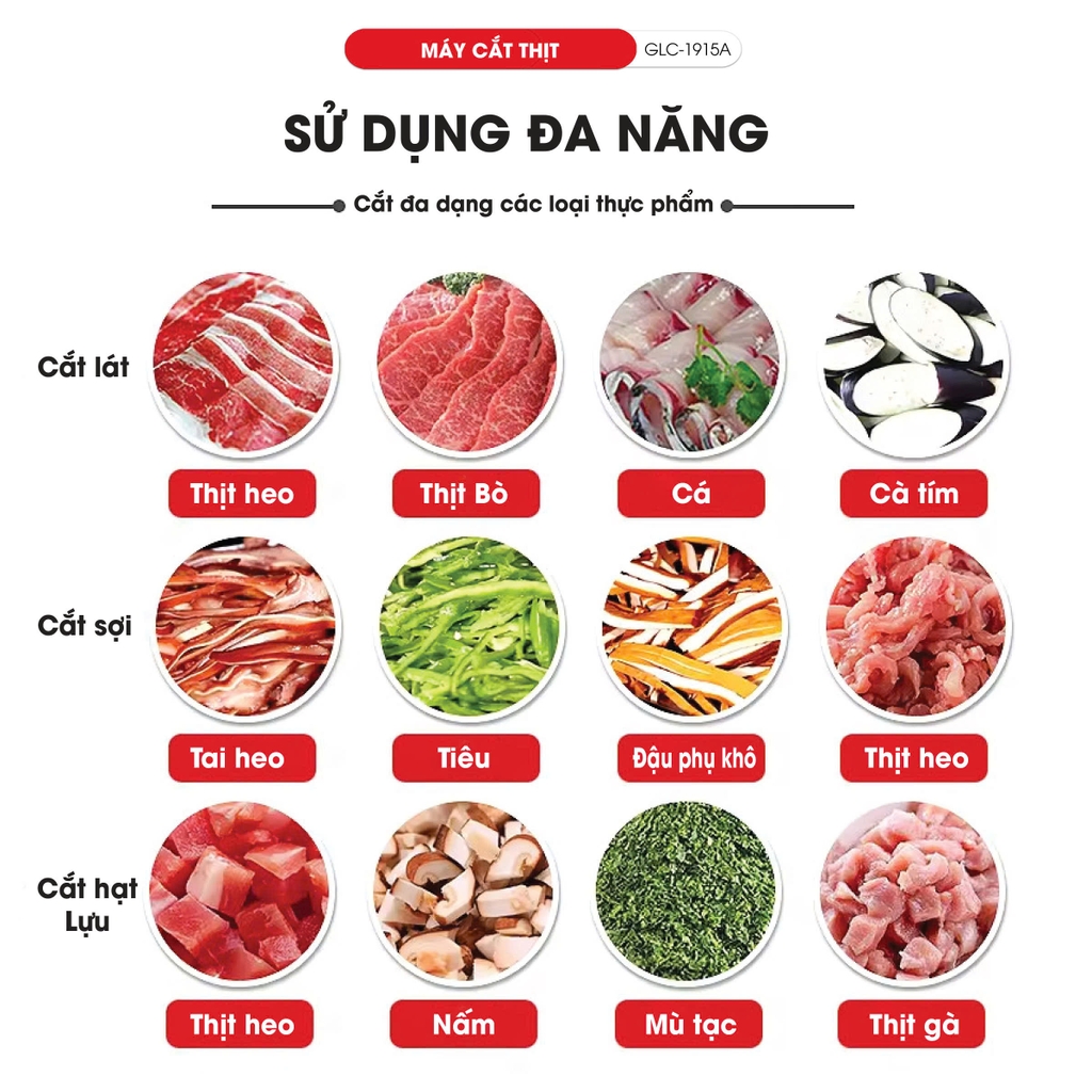 Máy cắt trái cây,rau củ GLC-19TR / Bảo hành 2 năm