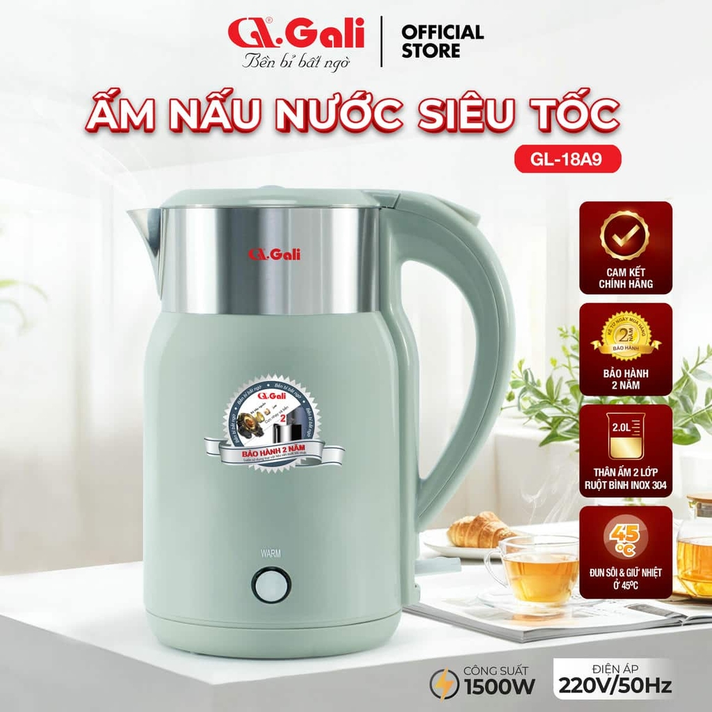 Ấm siêu tốc giữ ấm 18A9 - 2 Lít - Bảo hành 2 năm