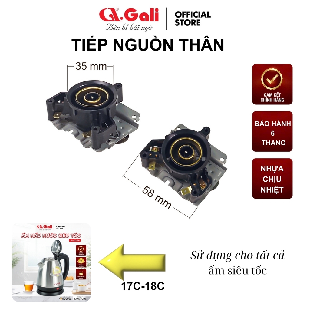 Tiếp nguồn thân ấm siêu tốc Gali
