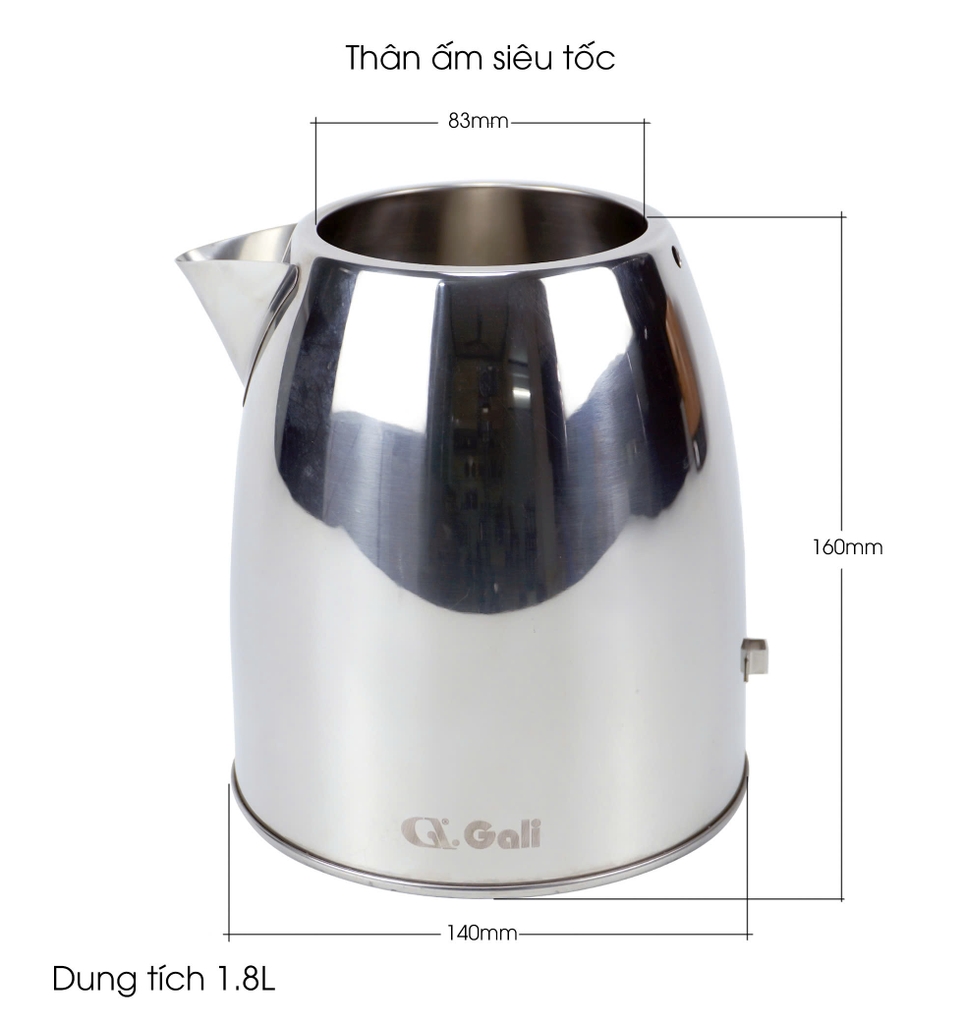 Thân ấm siêu tốc Gali 1.8 lít