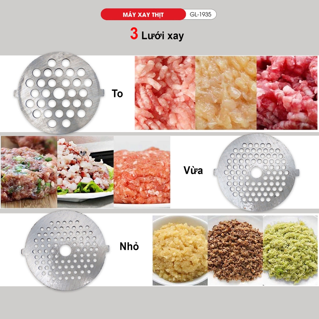 Máy xay thịt công nghiệp 1935 - Công suất 1800W - Bảo hành 2 năm